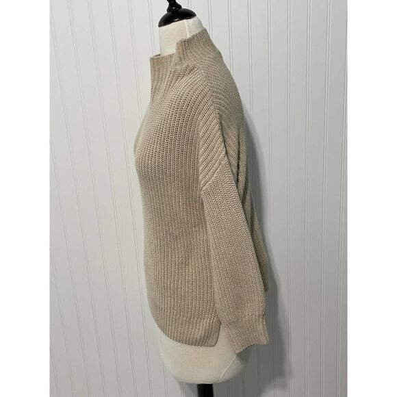 Cupcakes & Cashmere Turtleneck Ribbed Sweater Knit Pullover Tan XS Extra Small - Picture 9 of 11